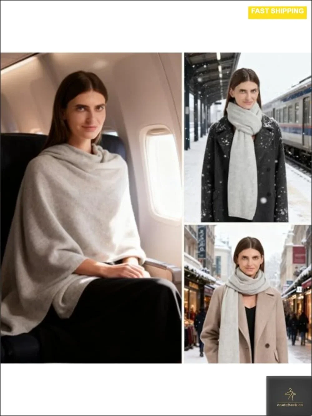 Soft Cashmere Blend Wrap Scarf Stole Extra Large Travel